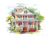 This is an artist's rendering of these California Style House Plans.