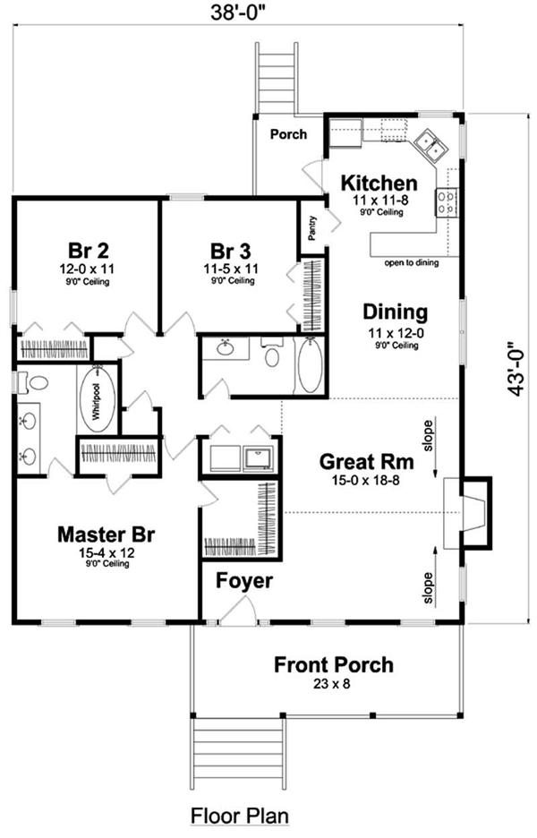 house plan GAR-74003 first floor