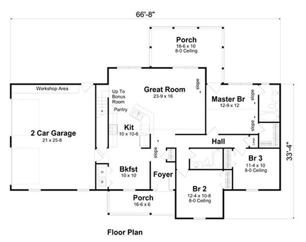 house plan GAR-74007 first floor