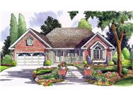 This is the front elevation of these Ranch House Plans.