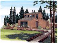 This is a color rendering of these contemporary house plans.