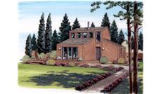 This is a color rendering of these contemporary house plans.