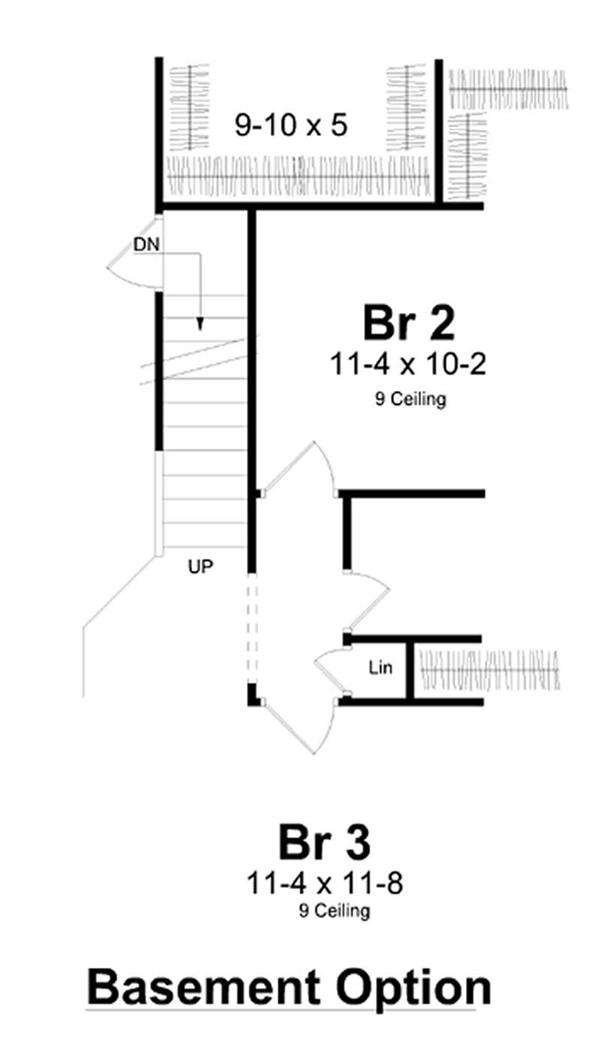house plan GAR-74002 basement option