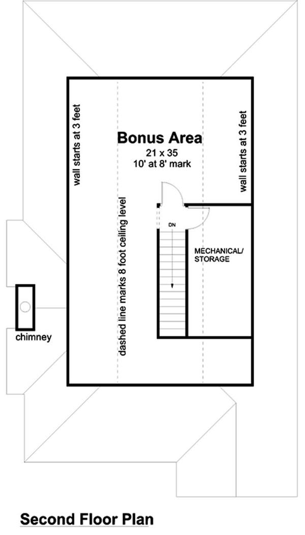 house plan GAR-74002 second story