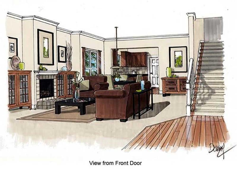 house plan GAR-74002 living room