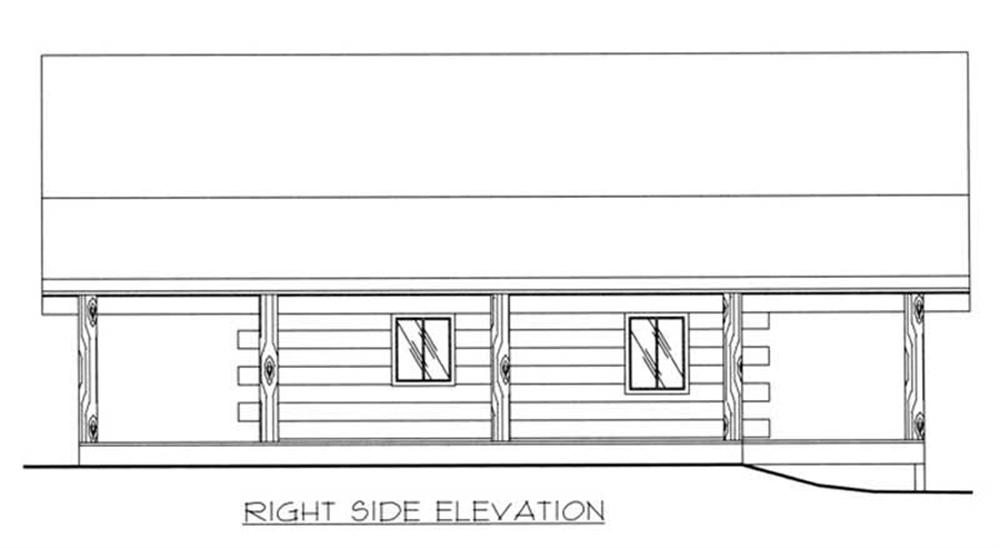This image shows the right elevation of the home plan.