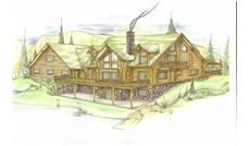Log Houseplans Color Rendering.