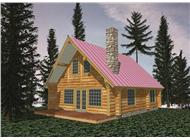 Log Homeplans Front Elevation.