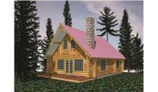 Log Homeplans Front Elevation.