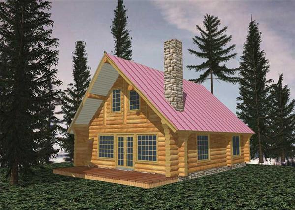 Log Homeplans Front Elevation.