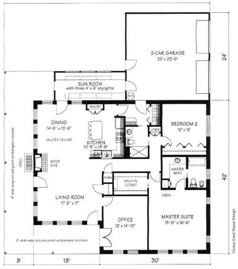 Concrete Block/ ICF Design, Country House Plans - Home Design GHD-2005