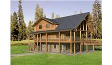 Log Home Plans main elevation.