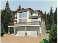 This image shows the Modern style for this set of house plans.