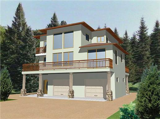 This image shows the Modern style for this set of house plans.