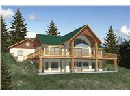 Log Home Plans Front elevation.