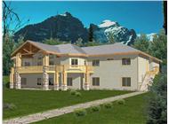Log Cabin Home Plans Front elevation.