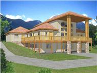 Log Houseplans Front Elevation.