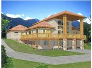 Log Houseplans Front Elevation.