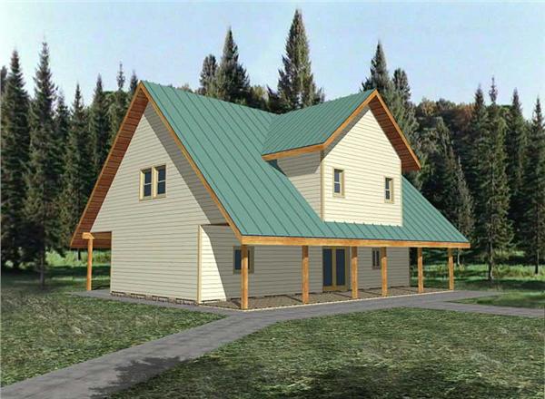 This is a computer image of these Concrete House Plans.