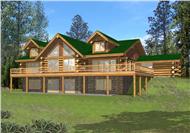 Log Home Plans Front Elevation.