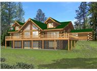 Log Home Plans Front Elevation.