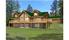 Log Home Plans Front Elevation.