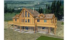Log Homeplans Front Elevation.