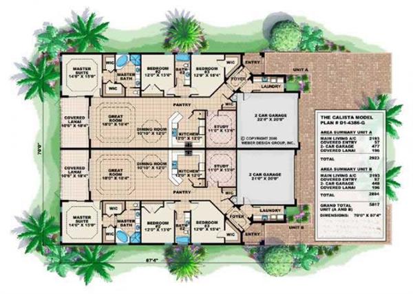 Floor Plans for these Duplex house plans and Mediterranean house plans.