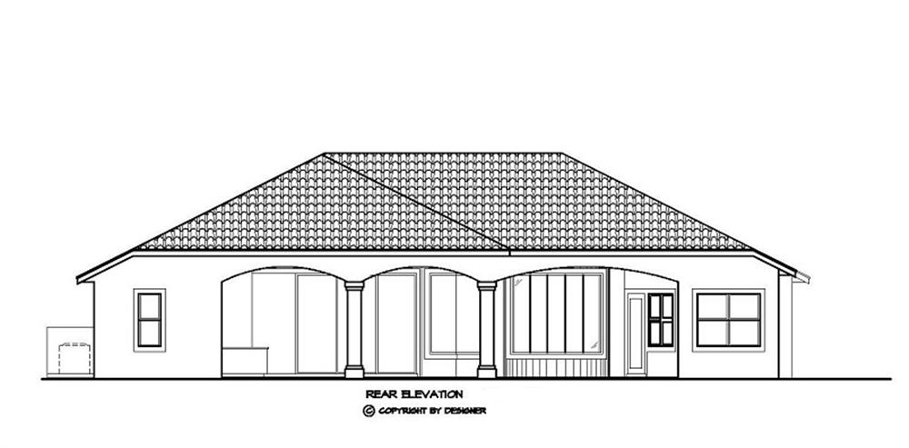 133-1017 house plan rear elevation
