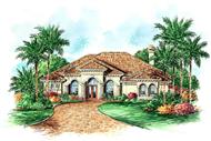 Florida house plans color elevation.