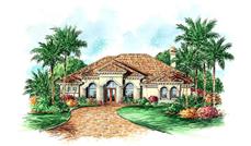Florida house plans color elevation.