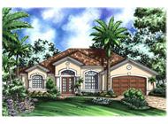 Mediterranean Homeplans WDGG1-2208-G color elevation.