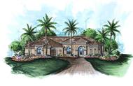 This image shows the exterior of these Mediterranean Plans, Florida Designs.