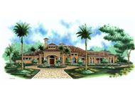 This image shows the Mediterranean style for this set of home plans.