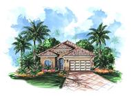 Mediterranean house plans WDG-G1-2208 color rendering.