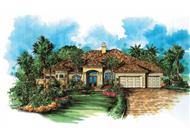 Mediterranean House Plans color elevation.