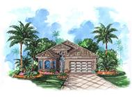 Mediterranean House Plans WDG-G1-1992 front elevation rendering.