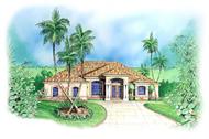 Mediterranena House Plans color front elevation.