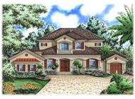 Mediterranean House Plans front elevation.
