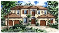 This image shows the Mediterranean style for these house plans.