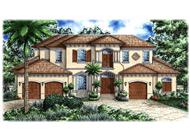 This image shows the Mediterranean style for these house plans.