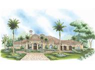 This image shows the Mediterranean style for this set of home plans.