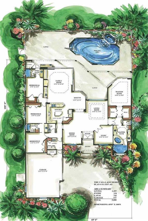 Floor Plan First Story for this set of house plans.