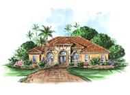Mediterranean House Plans color elevation.