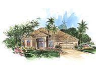 Mediterranean Homeplans WYNHAM color elevation.