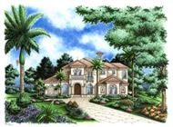 Mediterranean House Plans color elevation.
