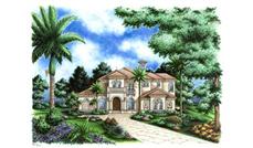 Mediterranean House Plans color elevation.