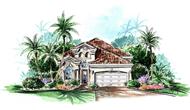 Mediterranean House Plans color front elevation.