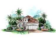 Mediterranean House Plans color front elevation.