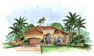 This image shows the exterior for these Mediterranean House Plans.
